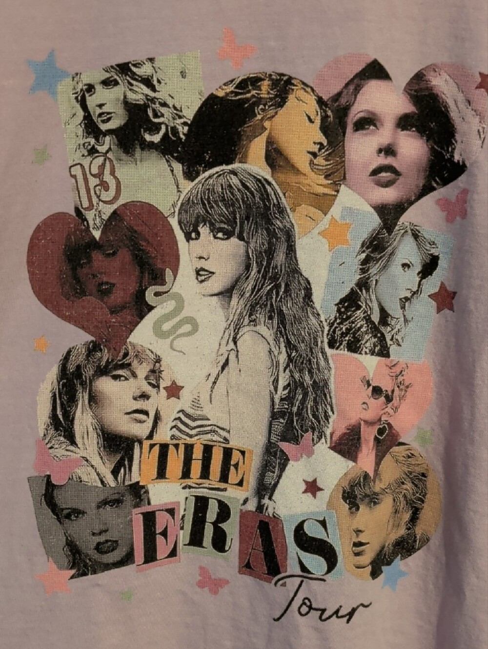 TAYLOR SWIFT THE ERAS TOUR MERCH Comfort Colors Lavender Graphic Collage Tee